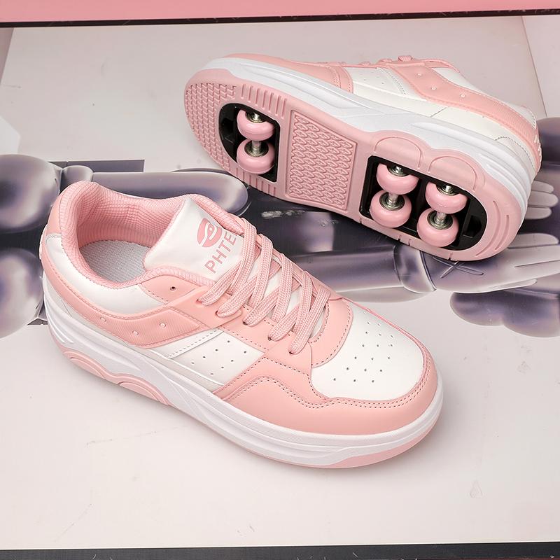 Детские роликовые коньки, 6-колесные коньки унисекс со съемными колесами и ремнями