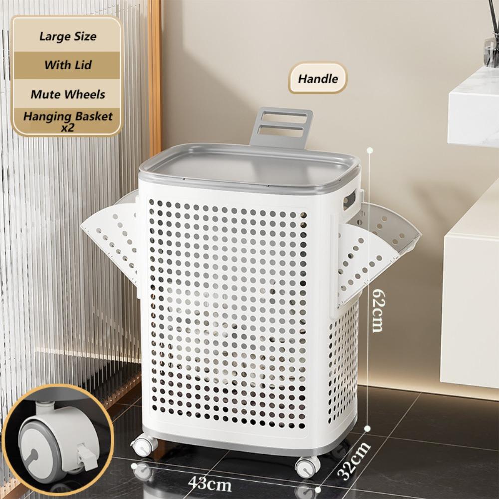Большой размер Корзина для белья Бесшумные колеса Корзина для грязного белья Корзина для грязной одежды Жизнь в квартире