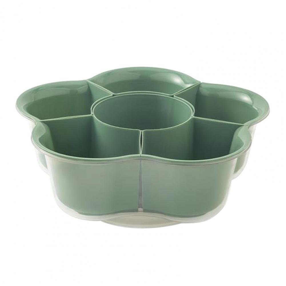 Hot Pot Dish Rotating 6-compartment Detachable Fruit Vegetable Plate for Hot Pot Side Dish Food Grade Kitchen Tool with Divided