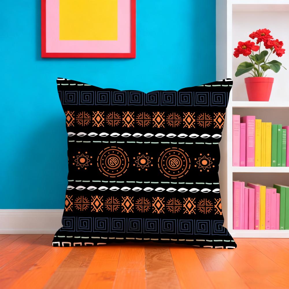 Aztec Ethnic Pattern Pillow Case Pillow Case Plush Fabric Soft Double Sided Print Home Sofa High Quality Cushion