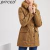 Fleece-Lined Cotton Coat with Hood and Fur Collar Winter Warmth Outerwear Plus Size Women's Cotton Jacket