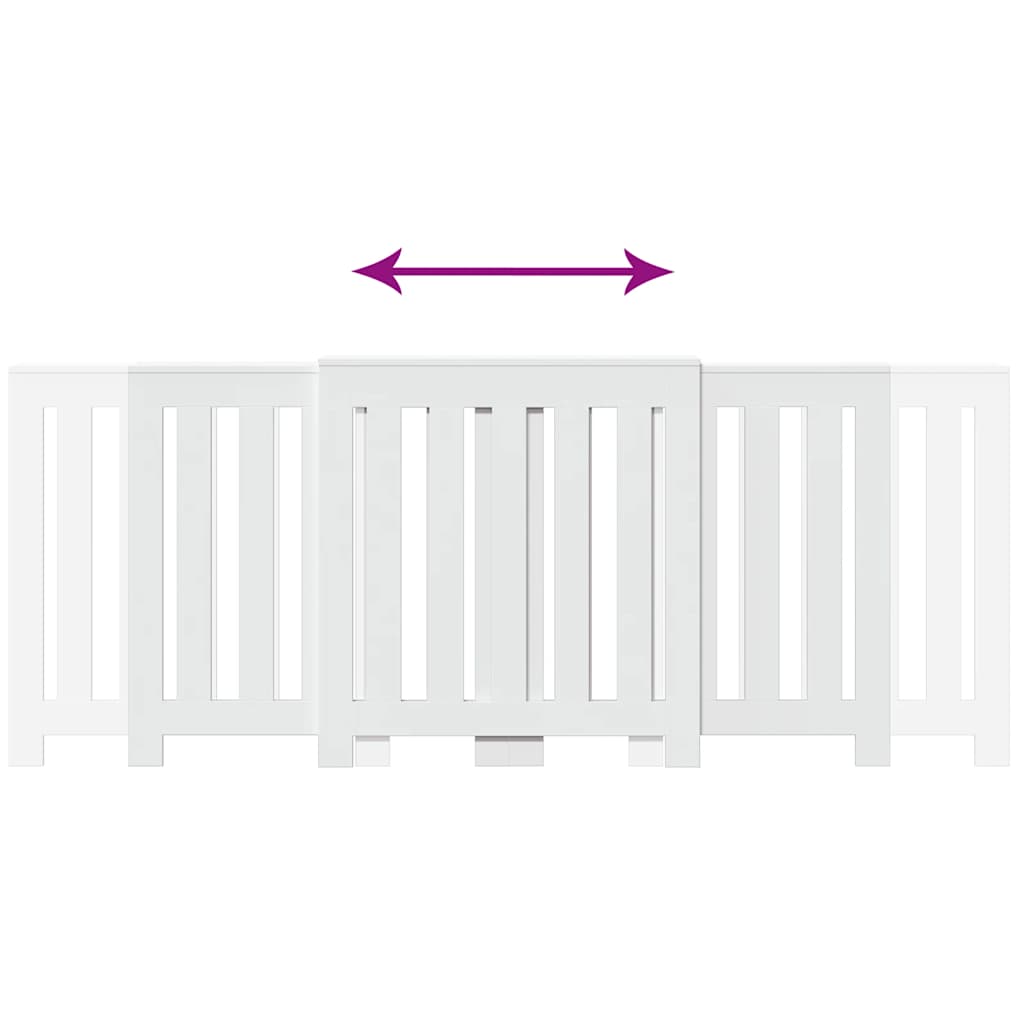 White Radiator Cover 205 x 21.5 x 83.5 cm Wood Based Material