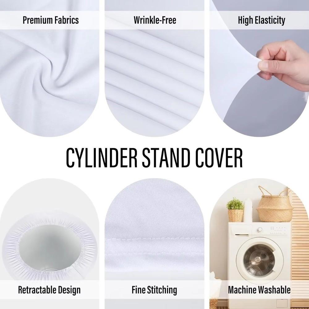 Polyester Desserts Tablecloth Reusable Party Wedding Decor DIY Cylinder Cover  Cake Column Backdrop