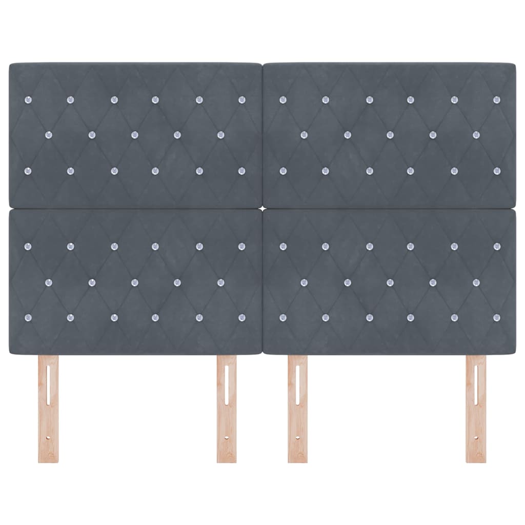 Headboard Dark Gray 144 cm Velvet