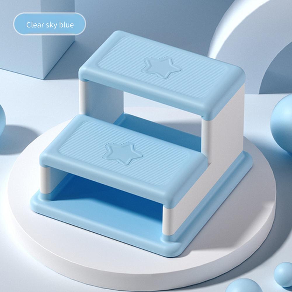 Folding Kids Step Stool, Double Layer Movable Toddler Stool for Sink & Toilet, Bathroom Foot Stool