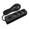 SELDUR G3FA52S Power Strip, 3 Type E Sockets + Indicator Switch, Black, 5m Cable