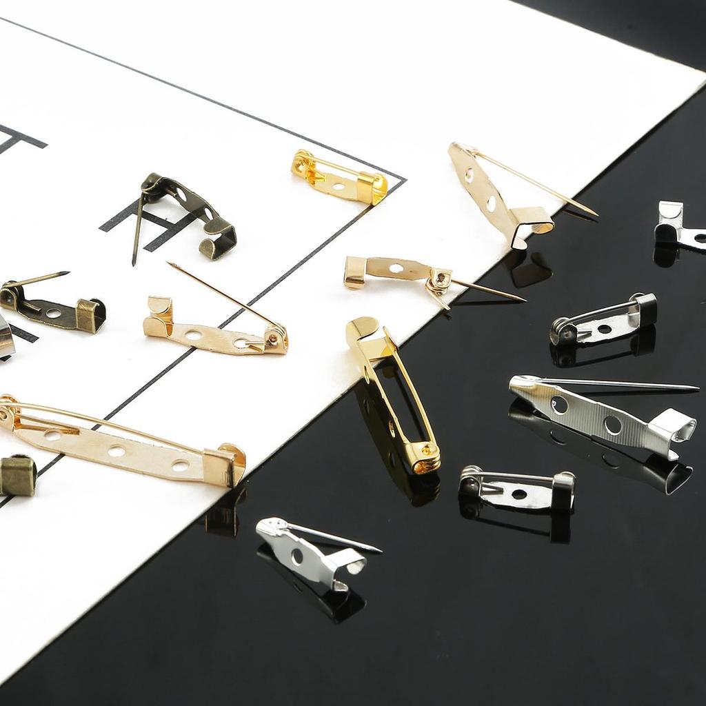 10pcs Stainless Steel Safety Pins DIY Rustproof Buckle Pin Metal Brooch Badge