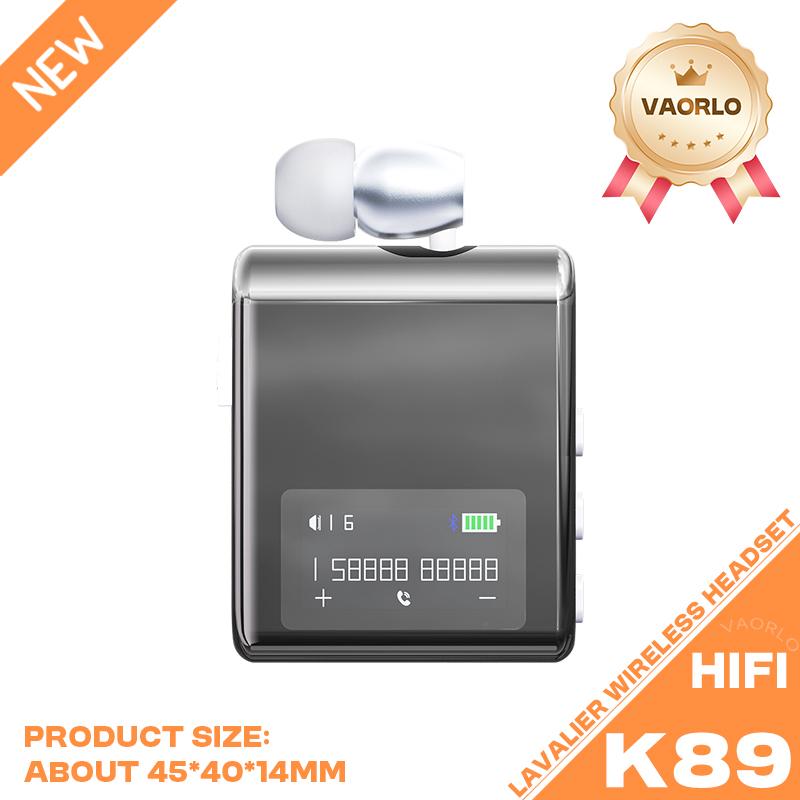 K89/K75 Lavalier Business Bluetooth 5.4 беспроводная гарнитура разговор/музыка 20H ЖК-цифровой дисплей HIFI наушники с микрофоном шумоподавление