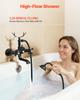 Clawfoot Tub Faucet, Wall Mount Bathtub Faucets with Handheld Shower, Vintage Matte Black Clawfoot Tub Filler Faucet Shower Kit with Adjustable Swing