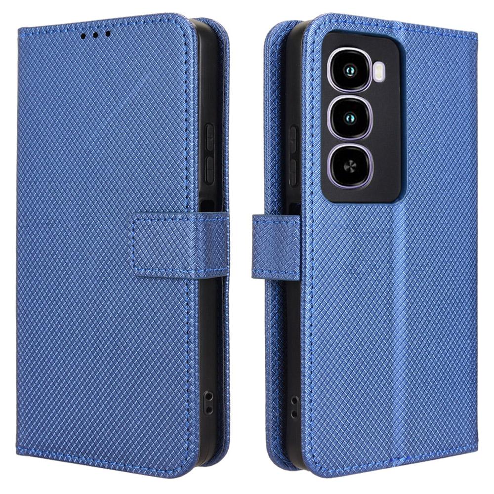 Для itel City 100 4G Кожаный чехол-кошелек с ремешком Чехол для телефона с ромбовидной текстурой