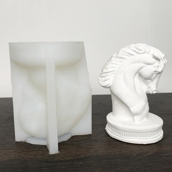 Скульптура головы лошади, силиконовая форма, Нелипкая многоразовая 3D голова лошади, свеча, пластырь, художественное изготовление смолы, сделай сам, форма для мыла, ароматических свечей, принадлежности для рукоделия