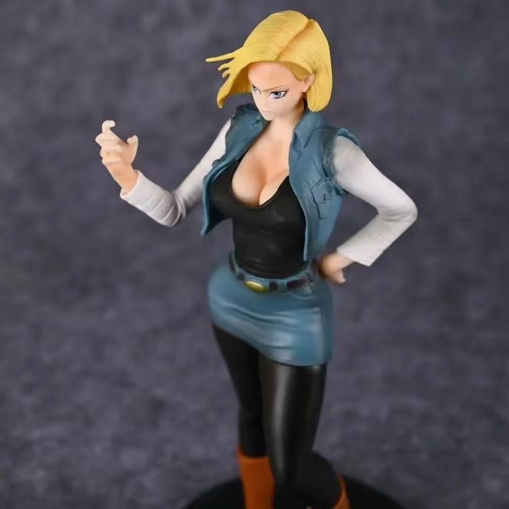 Фигурка Аниме Dragon Ball Z 19 см Боевой Андроид 18 Женская Фигурка ПВХ Сцена Боя Поза Стоя Коллекционная Кукла Статуэтка Игрушка Подарок