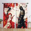 2 шт. штор с японским принтом самурая и гейши, предназначенных для фильтрации света, из качественного материала, идеально подходящих для дома в японском стиле