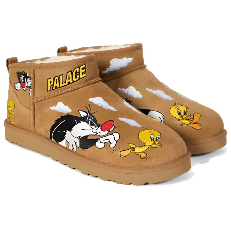 Снежные сапоги PALACE X Looney Tunes x UGG Tasman, унисекс, коричневые, артикул 1181891-CHE
