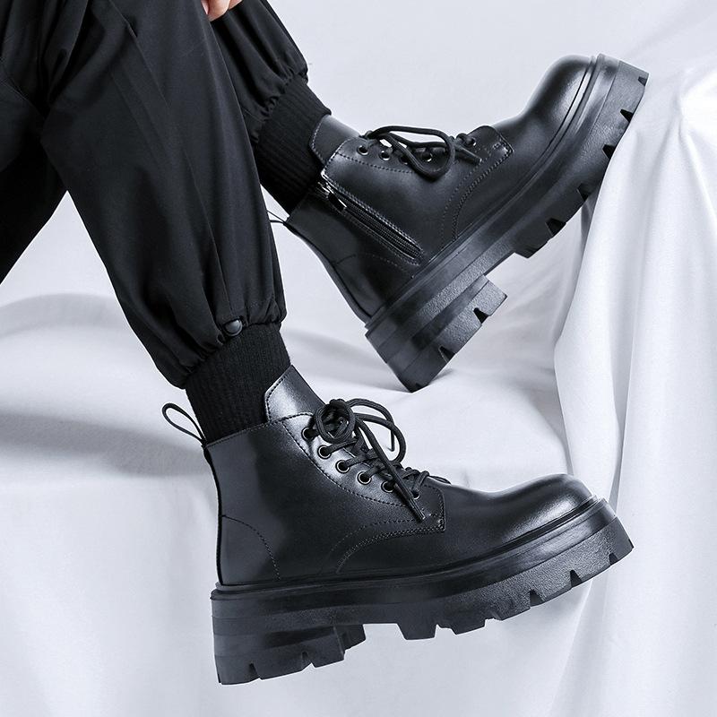 Ботинки Martin мужские 2024 года, новые осенние ботинки на толстой подошве, британский стиль, короткие, трендовые, универсальные, локомотивные, короткие ботинки 3321-R