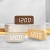 Wooden Digital Clock with Led Night Light Electronic Mute Table Clock with Temperature Display Bedside Home Decor Alarm