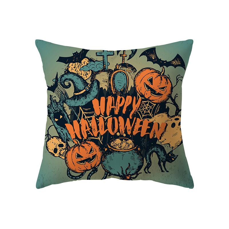 Devil Pumpkin Throw Pillow Cover Halloween Theme Throw Pillow Cover Sofa Chair Bed Cushion Cover Home Decor