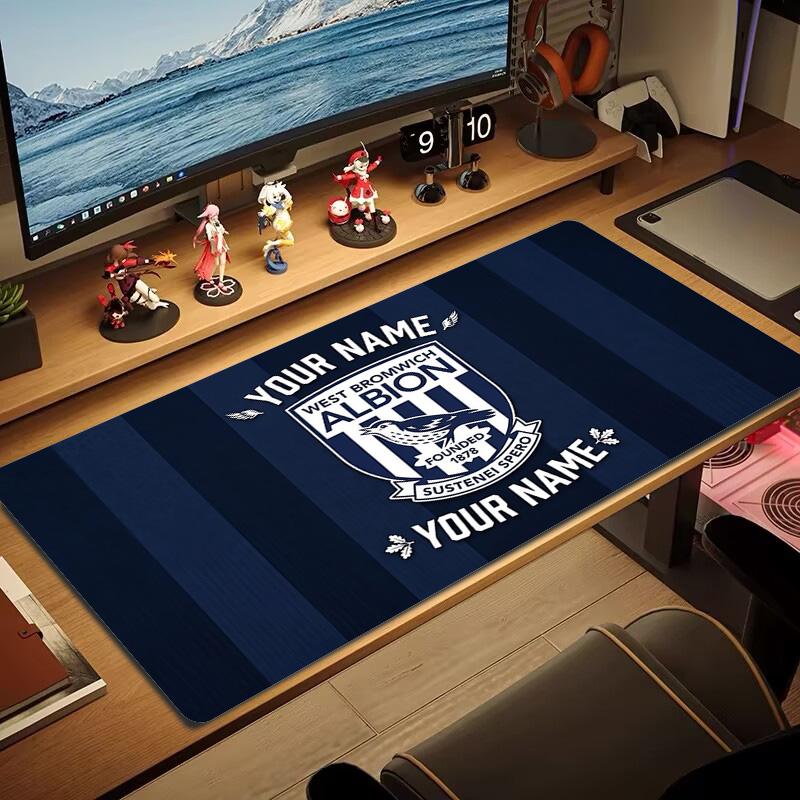 Custom Name West Bromwich Albion Print Cushion Non-slip Laptop Tablet Big Mousepad XXL Mat Mini PC Playmat With Lock edge