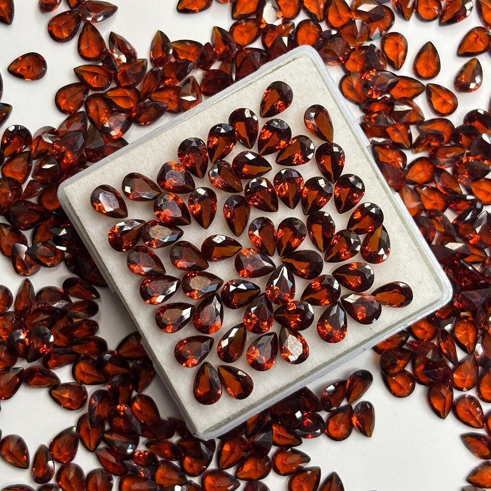 Natural Orange Sapphire Loose Gemstone Fire 7x5 mm 10.80 ct Pear Cut Lot September Birthstone Gift