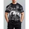 Men's Clothing 3D Bear Print Summer Man Clothes O-Neck Men's Short Sleeve T-Shirt Loose Men's Funny T-Shirts