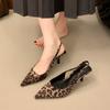 Fashion Women High Heels Shoes Leopard Sandals Sexy 2025 New Pointed Toe Dress Party Slippers Summer Fashion Elegant Pumps Mujer Zapato