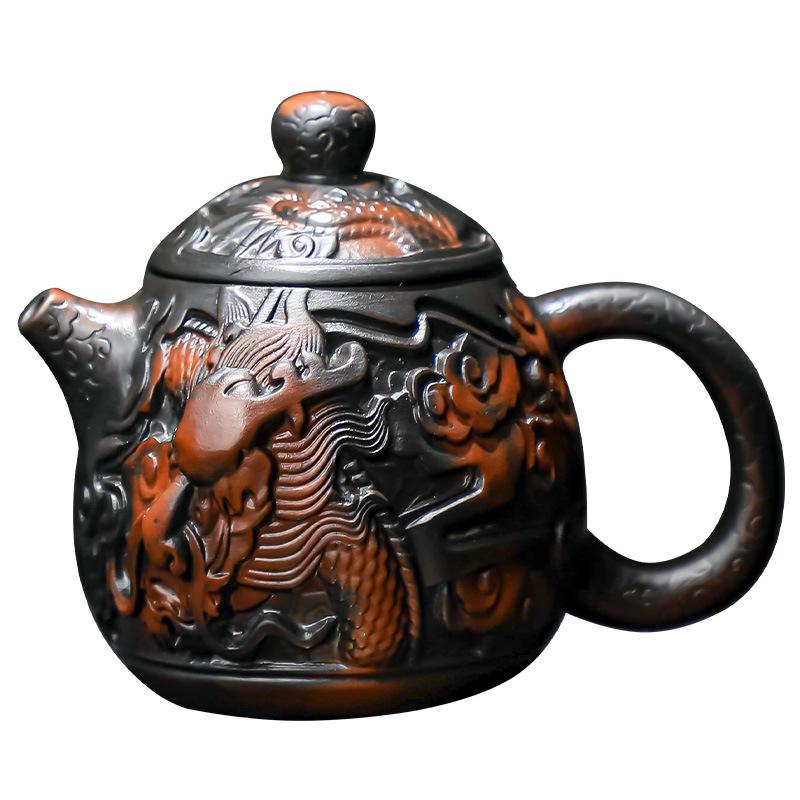 Переворачиваемый aircraft kettle, полностью вырезанный, ручная работа, фиолетовый глиняный чайник, чайный набор для церемонии Гунфу, чайник Фэнмин, чайник Сиши
