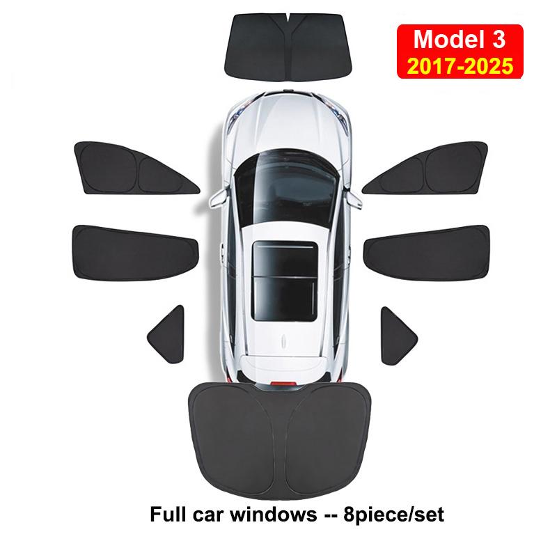 For Tesla Model Y Juniper 2025 Window Sunshade Glass Roof Sun Shade Model 3 2024 2023 Sunroof UV Shield Shading Cover Camping