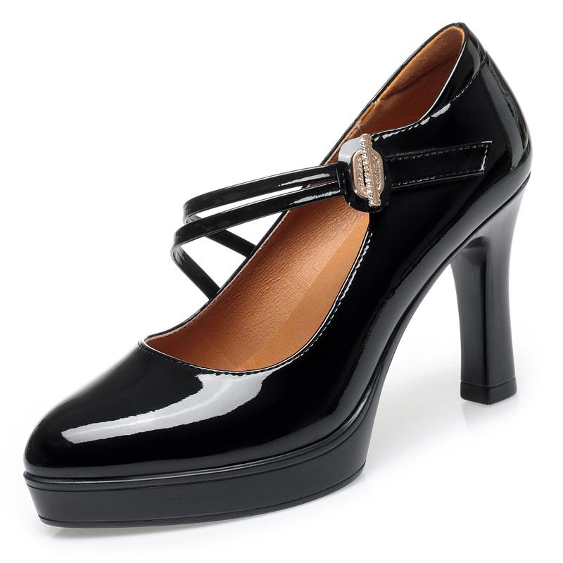 Весенние и осенние женские туфли на высоком каблуке, женские водонепроницаемые туфли на платформе, элегантные легкие туфли на среднем каблуке