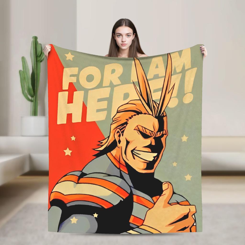 My Hero Academia Deku Izuku Knitted Blanket Coral Fleece Plush Super Warm Throw Blankets for Airplane Travel Bed Rug