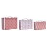 Set of Decorative Boxes - DKD Home Decor - Canvas Wood - 40 X 31 X 15 Cm - 3 Pieces - Contemporary
