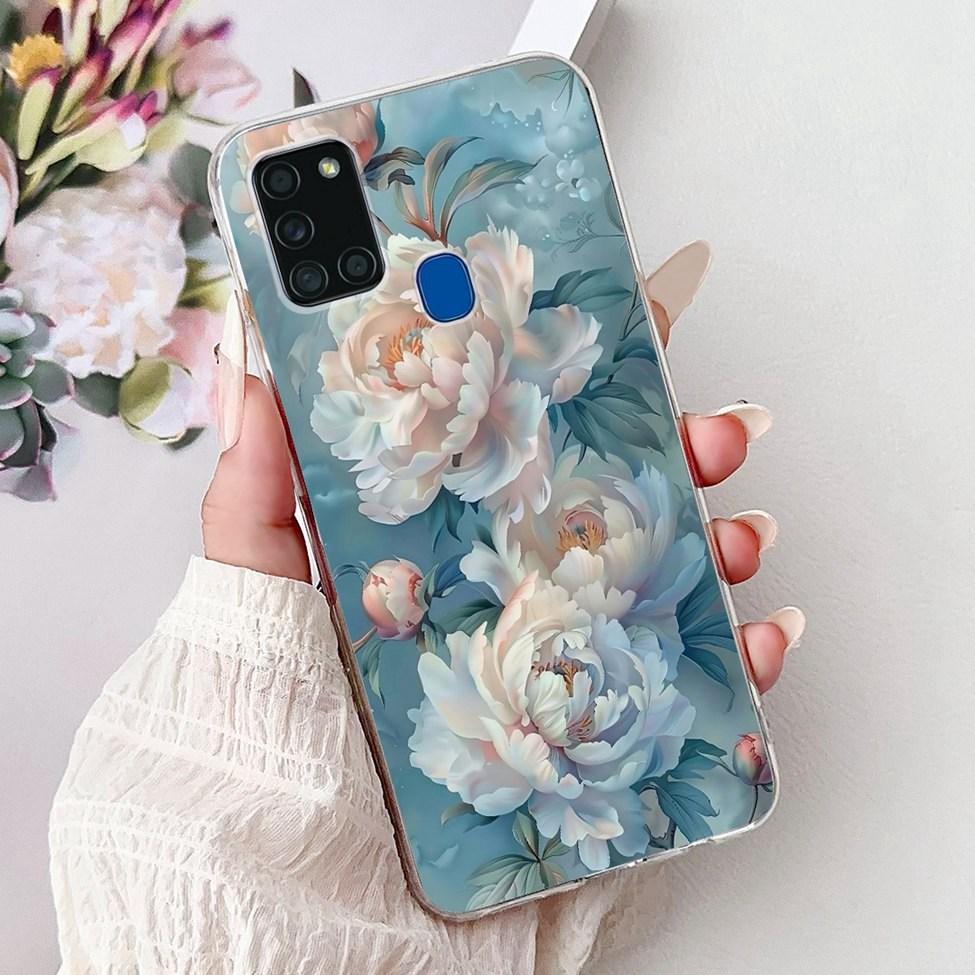 Для Samsung A21s Чехол Прозрачный Модный Роскошный Милый Расписная Задняя Крышка Для Samsung Galaxy A21s Чехол для Телефона A217F A217M A217N