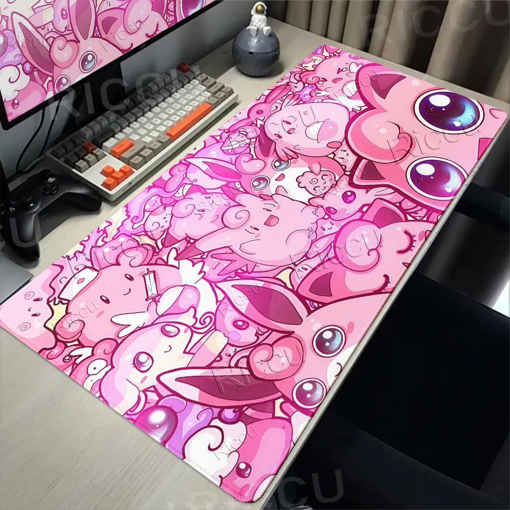 Mouse Pads Laptop Extended Protective Carpet Computer Game Mousepad Cartoon Pokemon K-Kirby PC Accessories Keyboard XXL Desk mat