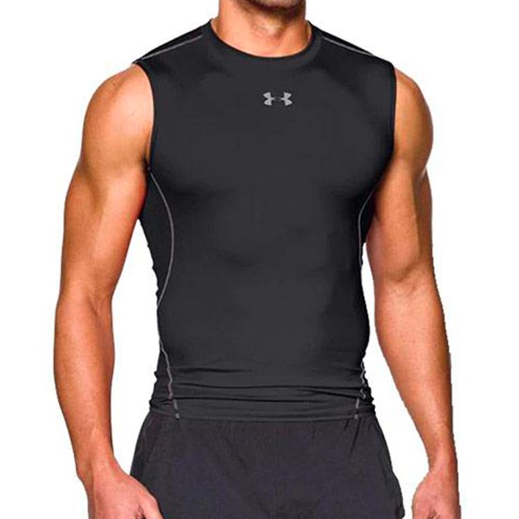 Under Armour Безрукавка с круглым вырезом компрессионная тренировочная рубашка мужская черная 1257469-001