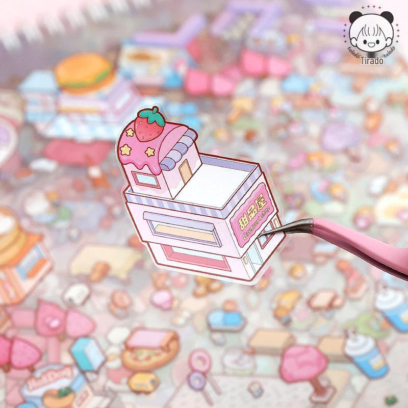 Tirado 3D Stereo DIY Miniature Scene Sticker Book: Student Planner Decoration Material