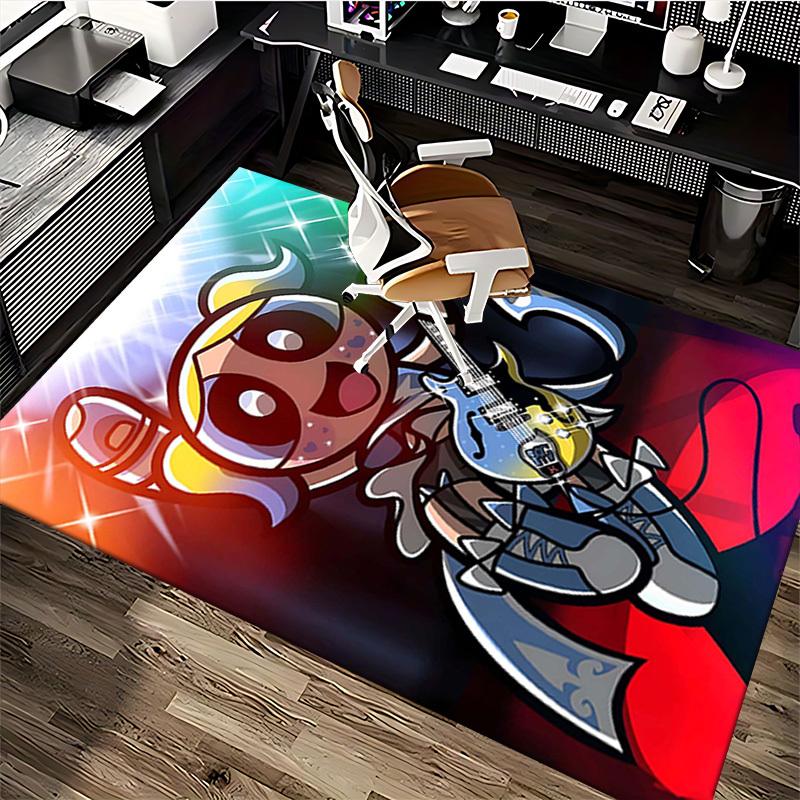1pc Powerpuff Girls Anime Cartoon Design Office Chair Mat Non-Slip Carpet for Home Decor, Suitable for All Seasons, Ideal as a Gift for Holidays.Y092