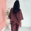 European and American women's clothing fashion casual loose lace-up top wide-leg trousers women's African foreign style large size new suit
