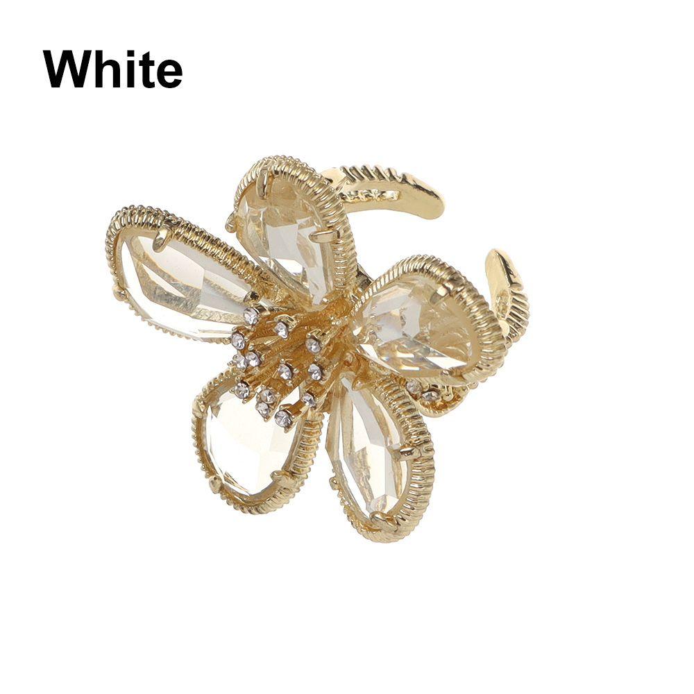 Women Girl Luxury Single Shine Big Flower Crystal Ring Fairy Ring Open Adjustable Rhinestone Flower