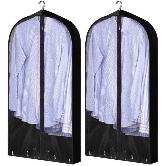 2 шт., прозрачные сумки для одежды, утолщенные, вместительные, водонепроницаемые, гладкие, на молнии, пылезащитные, для организации чехла для шкафа