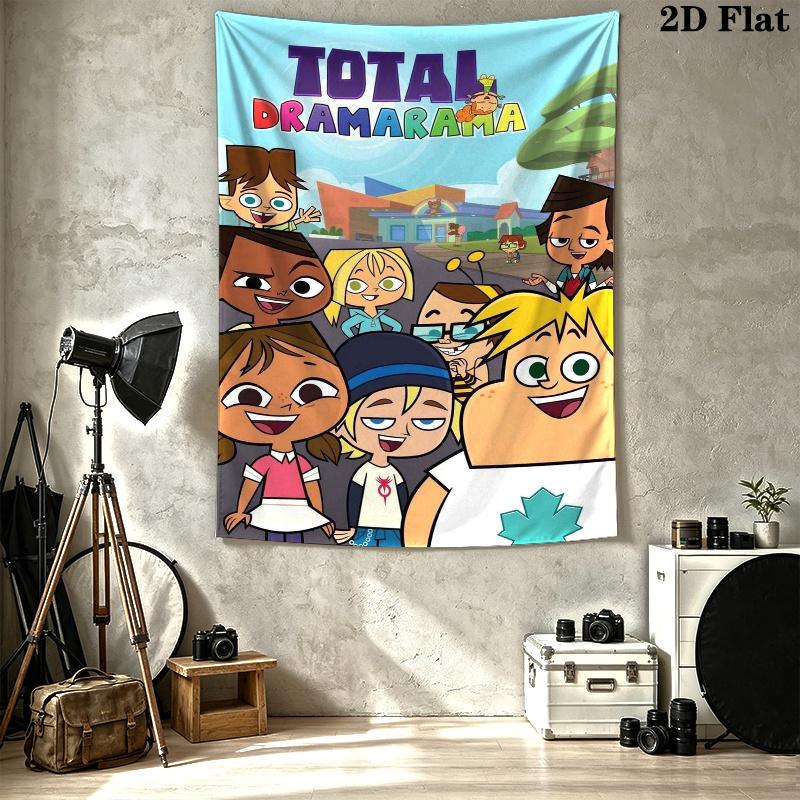 Total Drama Wall Tapestry Aesthetic Wall Hanging Printed Fabric Blanket Decorative Tapestries for Bedroom Living Room Home Decor