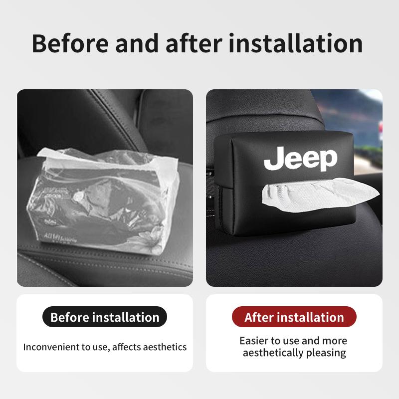 For Jeep Multi-Function Car Tissue Box Storage Box Interior Accessories Grand Cherokee Patriot Renegade Compass Wrangler AKN1