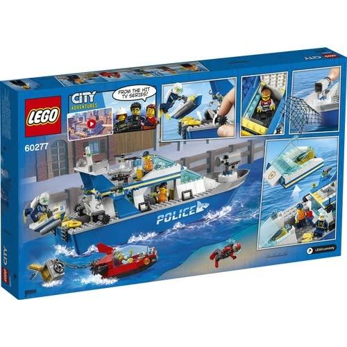 LEGO Городская полицейская патрульная лодка 60277 Игрушечный блок Подарочная полицейская лодка для мальчиков и девочек от 5 лет и старше