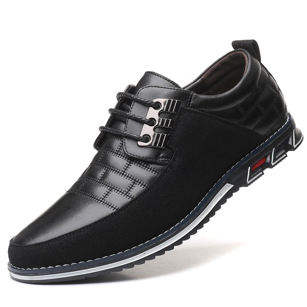 Men Business Casual Shoes Lace-up PU Leather Shoes Plus Size Formal Sneakers for Men Wedding Party Office Oxfords Dress Shoes 53