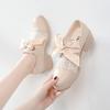 Fashion Women's Shoes with Medium Heels Bow Round Toe Ladies Pumps Vacation Quick Delivery Chic Point Popular Elegant Dress Korean Style
