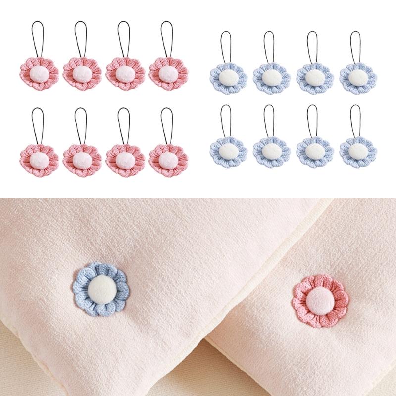 Multipurpose Nonslip Bed Sheet Holders 8Pcs Sunflower Style Soft Clip Safe Fabric Clamps For Home Decors