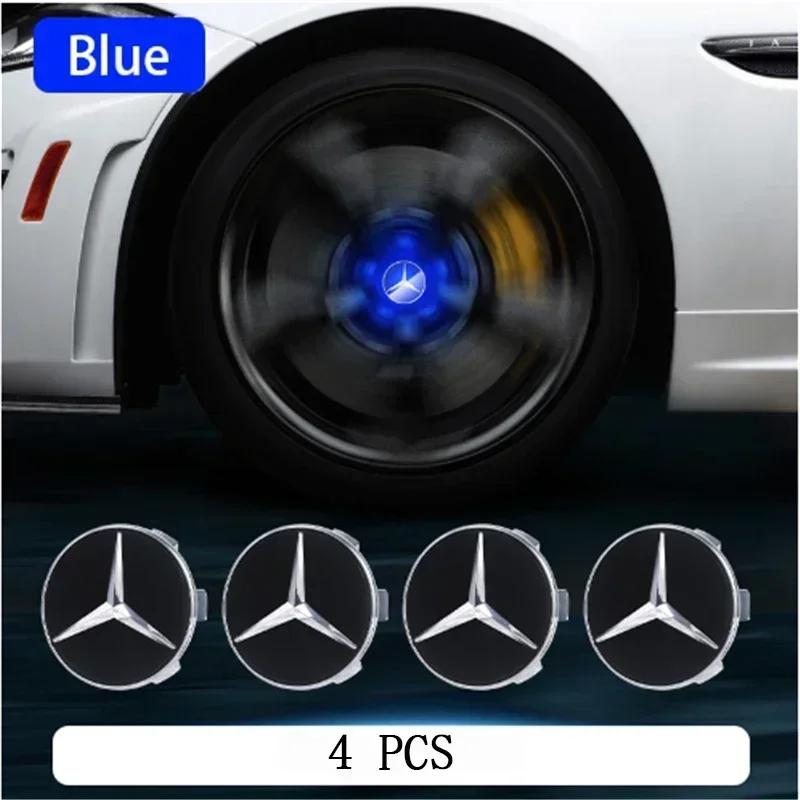 hzrm1 Mercedes Benz Magnetic Suspension LED Illuminated Wheel Hub Caps Lights for C-Class A-Class E-Class Upgrade Wheel Center Caps1