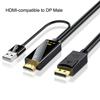 4K HDMI-compatible To DisplayPort DP Converter Cable HDTV Male To DP Female Adapter Conversion Cable for Laptop PS5 Xbox Monitor