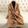 Autumn and Winter New Double-sided Woolen Cashmere Coat Women's Medium and Long Slim-fitting High-end Woolen Coat Women's Small