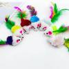 Cat Toy Plush Little Mouse Cat Self-satisfied and Resistant To Scratching and Biting Simulated Mouse Colorful Feathers