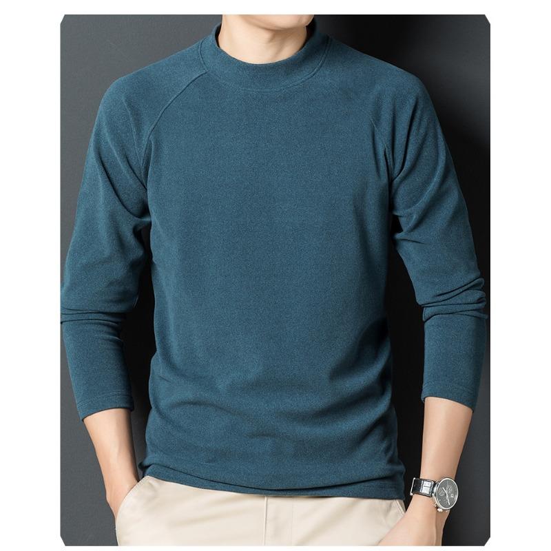 Men S Long Sleeve Fleece Lined Base Shirt Autumn Winter Casual Top
