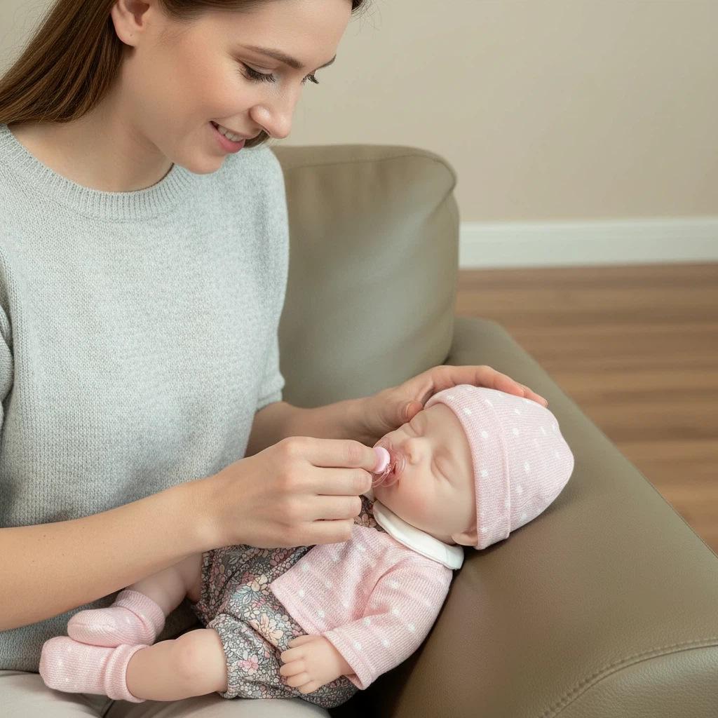 12-дюймовый сплошной белый кардиган в горошек для кук-игрушек - Силиконовый рождественский подарок для детей